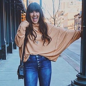 Free People Mock Neck Top